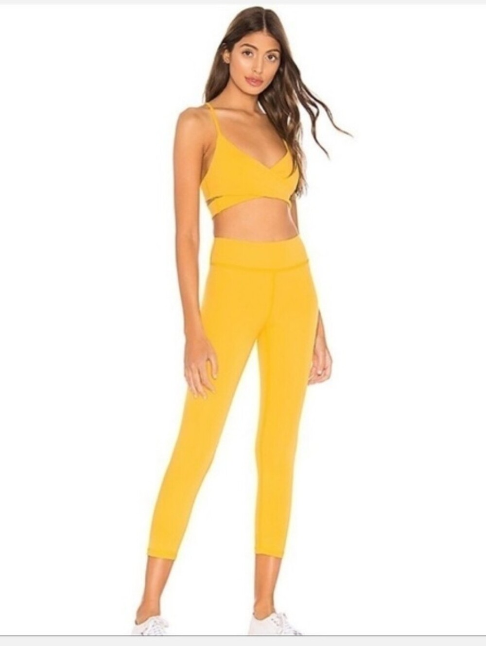 LOVEWAVE LUKA Marigold Yellow High-waist Compressive Leggings Pocket NWT Sz XS